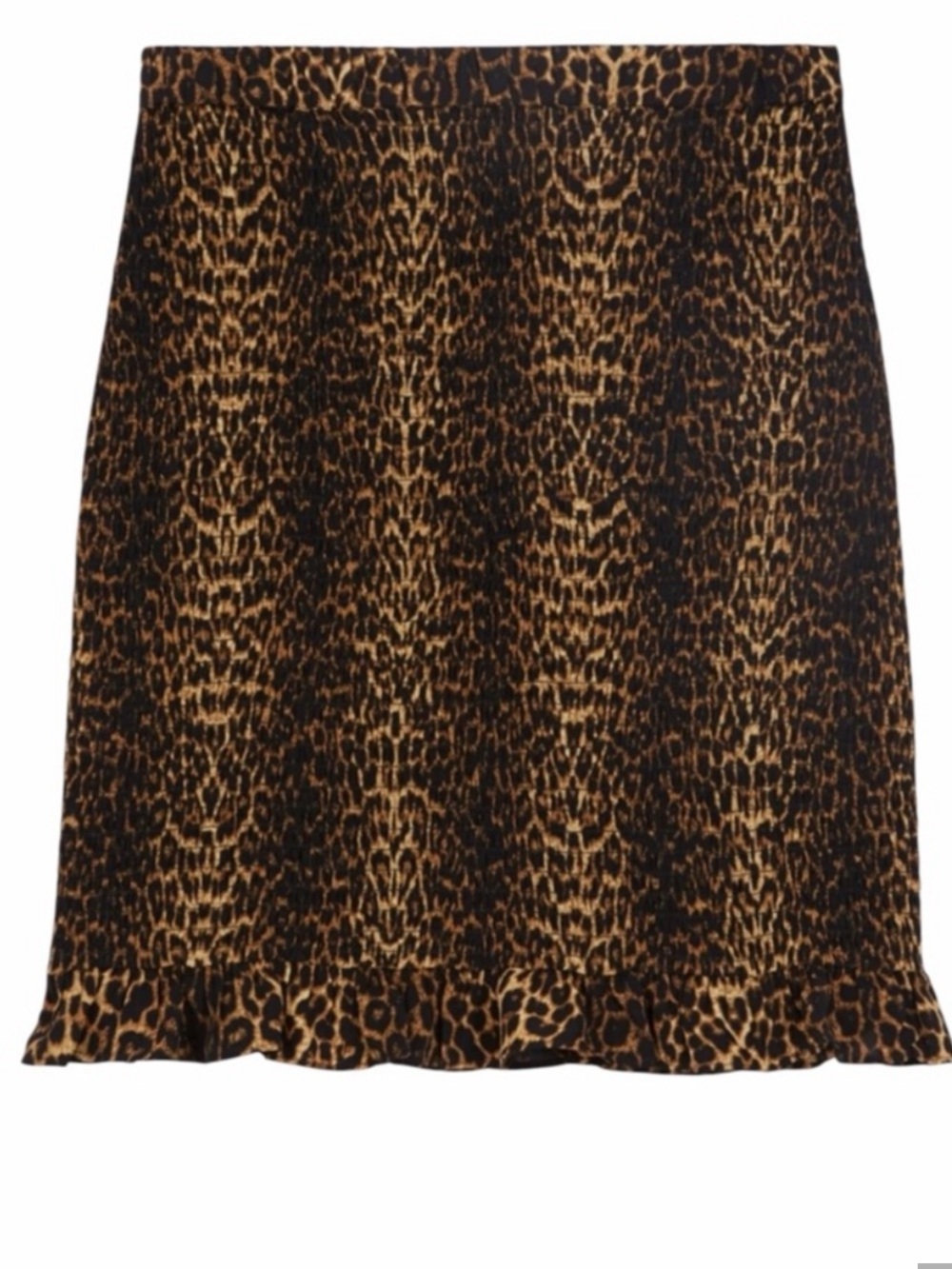 THE KOOPLES Stripy Leo Smocked Mini Skirt in Leopard